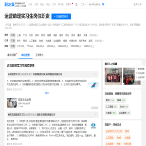 运营助理实习生岗位职责（工作内容，是做什么的） - 职友集