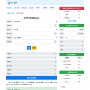 反算贷款利率计算器2025 反推反算房贷利率计算器 - 提前还款计算器