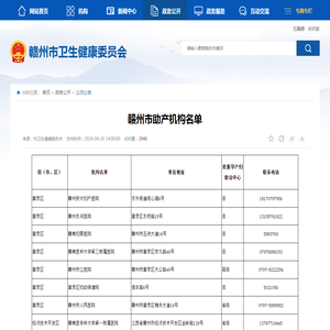 赣州市助产机构名单 | 赣州市卫生健康委员会