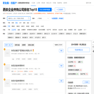 西安企业并购公司排名（排行榜） - 职友集